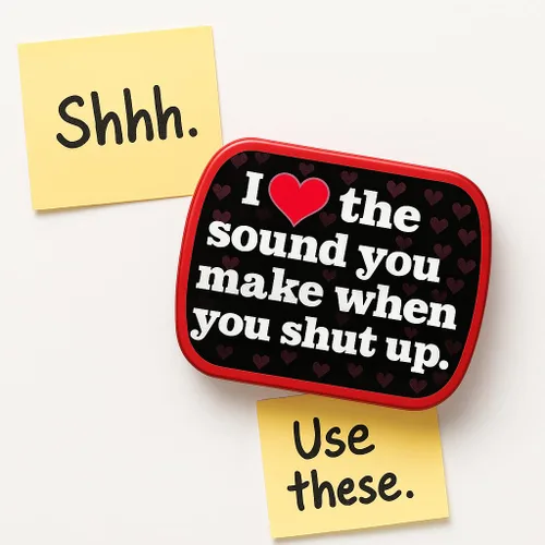 Vista 3 de Love When You Shut Up Mints - Divertidos rellenos de calcetines navideños para amigos, mentas de aliento de menta