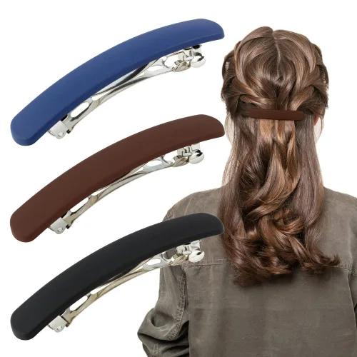 Vista 13 de ATODEN Pinzas para el cabello, 4 pasadores franceses mate neutros para cabello fino y fino, horquillas para el cabello y accesorios para mujeres