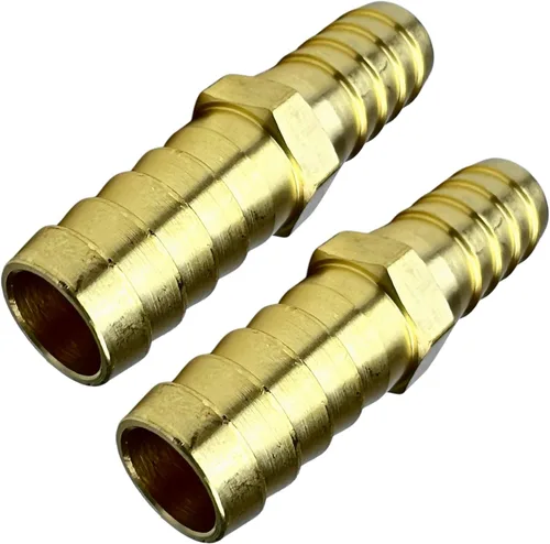 Vista 4 de 2 piezas de accesorios de manguera de latón de 1/2 pulg. con púas, accesorios de empalme de metales, reparador, acoplador de púas igual, adaptador