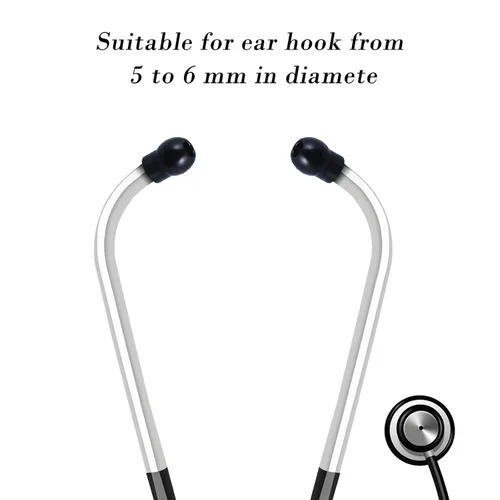 Vista 5 de BBTO 36 piezas de almohadillas de repuesto para estetoscopios, auriculares de sellado suave universal (negro)