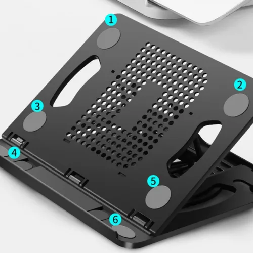 Vista 7 de Soporte plegable para portátil con 8 posiciones, soporte de plástico