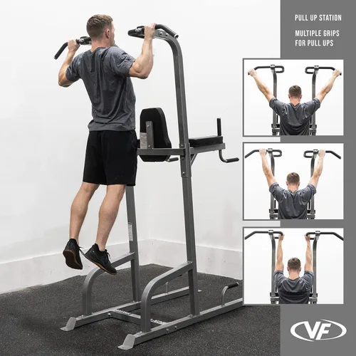 Vista 4 de Valor Fitness Power Tower - Estación de inmersión - Entrenamiento funcional - Pull Ups Chin Ups Rodilla Levanta Pierna Levanta Dips Machine Push Ups