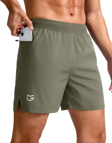 Vista 22 de G Gradual Pantalones cortos deportivos para correr para hombre de 7/5/9 pulgadas, bolsillo con cremallera, ligeros, para entrenamiento, gimnasio