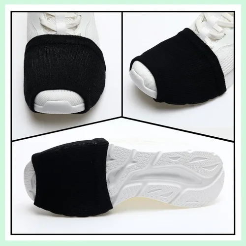 Vista 5 de Haysandy 8 Pares de Fundas para Zapatos de Baile Sobre Calcetines para Mujeres Bailarinas Negro