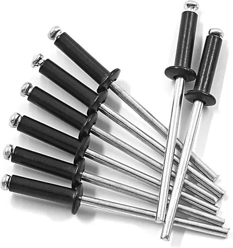Vista 2 de BokWin 100 remaches de aluminio negros de 3/32 x 1/4 pulgadas para instalar kayak, canoa y accesorios para barcos For Installing Kayak Canoe and