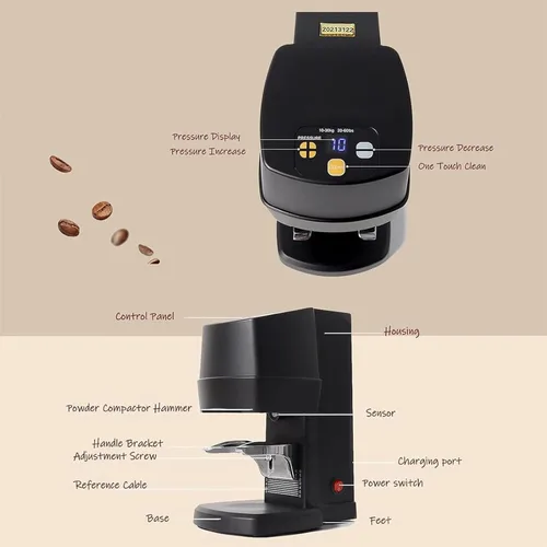 Vista 6 de Cafetera Automática De 100 W, Con Capacidad Para 22.0-66.1 lbs, Depósito De Inducción Automática Y Prensa De 58 Mm, 50/60 Hz, Fácil De Limpiar, Para