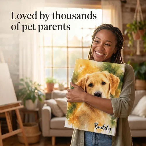 Vista 7 de Custom Pet Portrait from Photo Watercolor Painting, Personalized Dog Mom Gifts for Women, Pet Memorial & Loss of Dog Sympathy Gift, Custom Dog & Cat