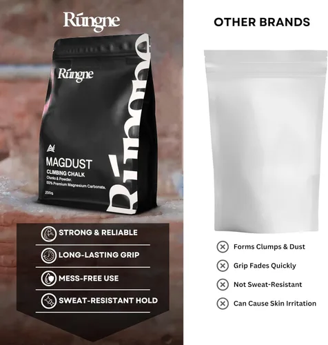 Vista 7 de RUNGNE Premium Climbing Chalk - High Performance Chalk for Rock Climbing, Bouldering, Weightlifting & More - Unmatched Grip and Skin Friendly