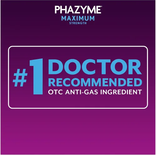 Vista 3 de Phazyme - Alivio máximo para los gases y la hinchazón, 250 mg de simeticona, 12 cápsulas blandas