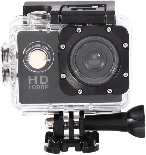 Vista 3 de Mini cámara deportiva, 2 pulgadas, 1080P, pantalla LCD completa, cámara de acción de 98.4 ft, con mini videocámara, accesorios de montaje, soporte