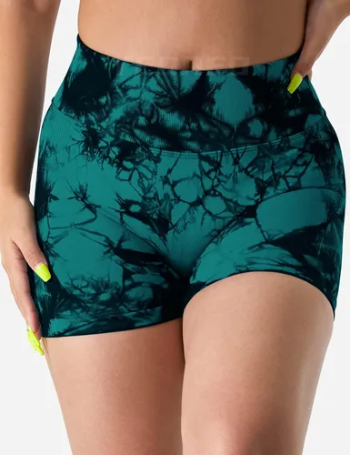 Vista 2 de YEOREO Pantalones cortos profesionales de entrenamiento para mujer, 3.6 pulgadas, pantalones cortos sin costuras, cintura alta, contorno, gimnasio