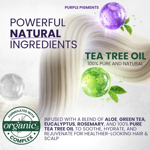 Vista 5 de Tónico de mascarilla capilar púrpura de árbol de té para cabello resaltado