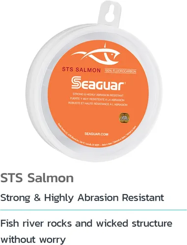Vista 2 de Seaguar STS Salmon 100% Fluorocarbono Línea de Pesca Líder, carrete de 100 yardas, transparente, varios tamaños