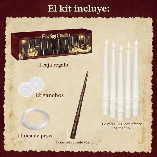 Vista 2 de ORIENTAL CHERRY Velas flotantes con varita, 12 piezas de luz mágica