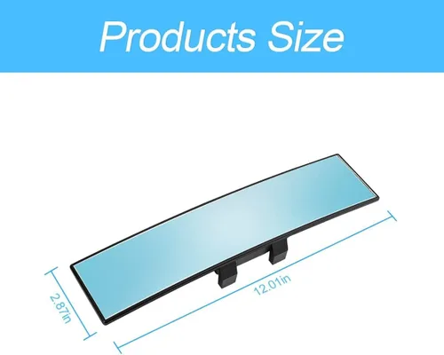 Vista 2 de XINLIYA Espejo retrovisor para automóvil, panorámico gran angular de 12 pulgadas, antirreflejo, espejo retrovisor automático con clip, superficie