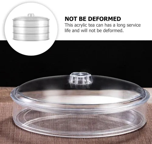 Vista 5 de Cabilock Contenedor para pan de pan, caja de almacenamiento de té de hojas sueltas, acrílico, transparente, apilable, caja de té PU, contenedor