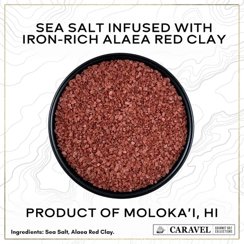 Vista 3 de Caravel Gourmet Sales marinas hawaianas, lava roja y negra Alaea, 5 onzas