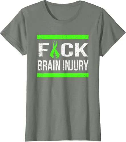 Vista 18 de Apoyo Daño cerebral Concienciación T Shirt, mujer L, Asphalt Negro