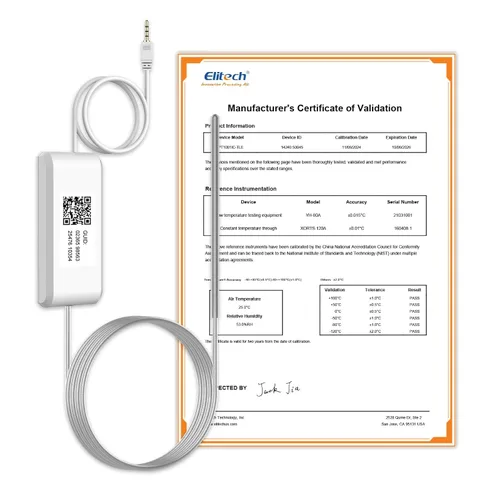 Vista 12 de Elitech Sonda de temperatura dual para RCW-360Pro, -40°F a 176°F, sensor digital de detección automática de cable de 16.4 pies con certificado