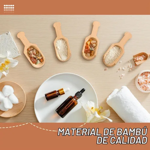 Vista 4 de Dandat Paquete de 100 mini cucharas de madera pequeñas de bambú para tarros