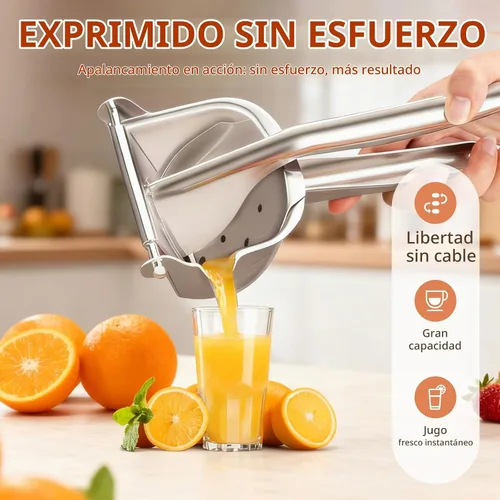 Vista 2 de Exprimidor de limón de acero inoxidable 304 resistente, exprimidor manual de cítricos, extractor de jugo, prensador de frutas para naranja, lima