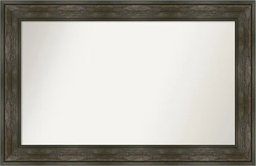 Vista 106 de Amanti Art Espejo de baño marrón para sobre fregadero, 26 x 26 pulgadas, espejo de tocador cuadrado marrón rústico Alexandria, marco de madera