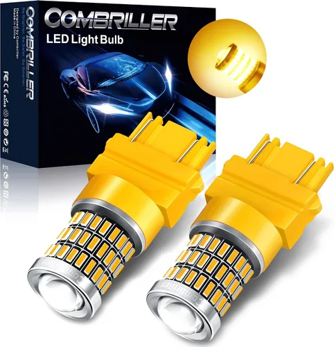 Vista 16 de Combriller 3157 Bombilla LED blanca 6000K, 3056 3156 3057 4157 LED con proyector de repuesto para luces LED de reversa, bombilla de señal de giro