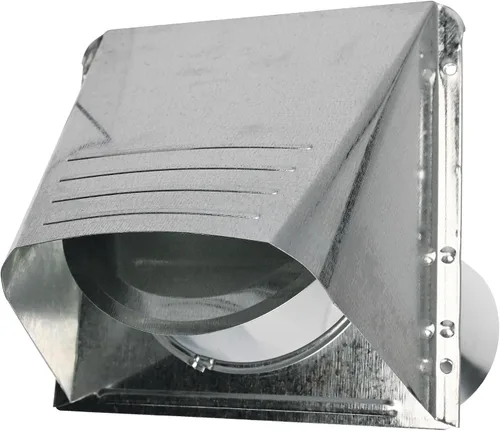 Vista 4 de Deflecto Ventilación para secadora, campana de ventilación galvanizada de boca ancha con tubo, plata, 4 pulgadas (GVH4NR), GRIS