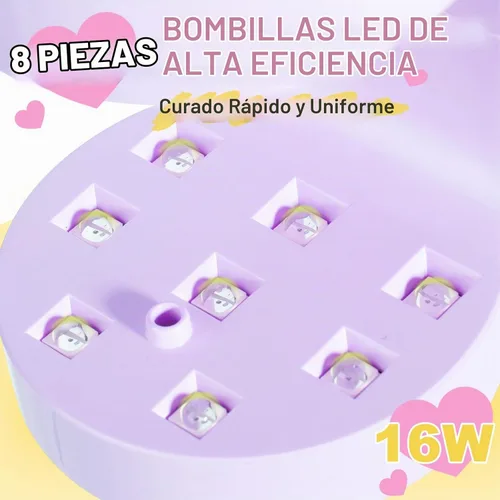 Vista 4 de MEKK Mini lámpara de uñas de curación flash, pequeña luz UV para uñas de Púrpura