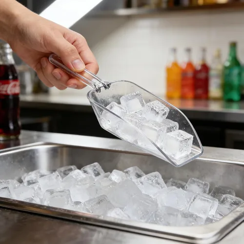 Vista 4 de HESTYA 8 cucharadas de plástico transparente multiusos para dulces, bufé, acrílico, cocina, hielo, palomitas de maíz para proteínas en polvo