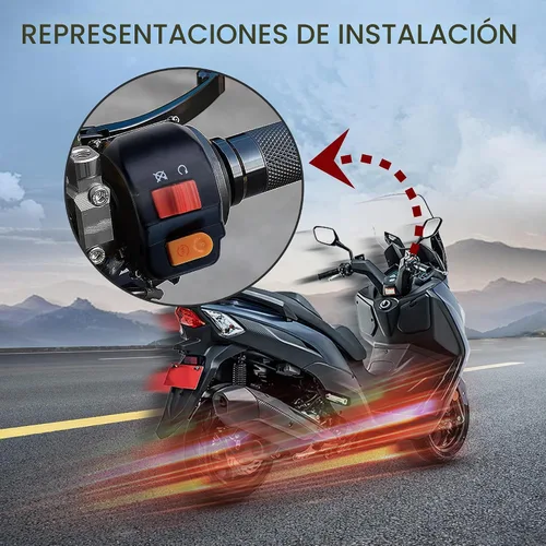Vista 7 de GOOFIT Botón universal de interruptor de faro delantero de montaje en manillar derecho de 7/8 pulgadas con interruptor de encendido de repuesto