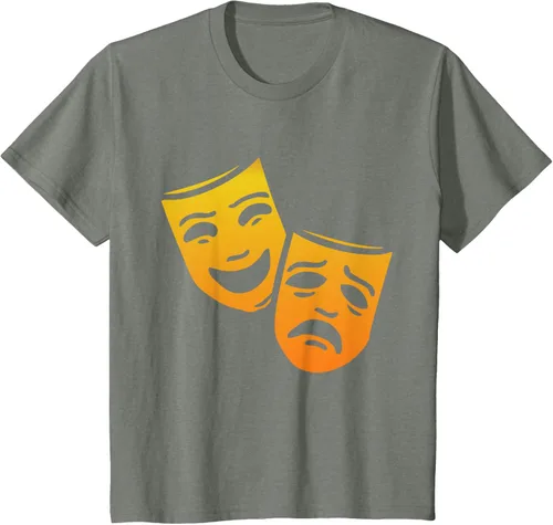Vista 64 de Comedia y tragedia griega teatro máscaras camiseta
