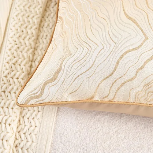 Vista 5 de Avigers - Funda de almohada de 18 x 18 pulgadas, color beige, mezcla de rayón, cremallera oculta