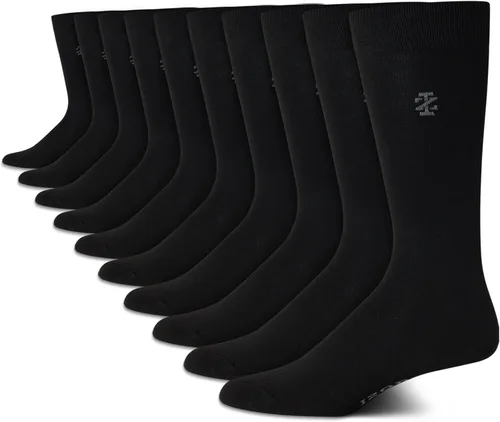 Vista 8 de IZOD Paquete de 10 calcetines casuales para hombre, ligeros y absorben la Negro (Black Assorted)