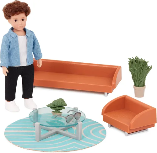 Vista 8 de Lori Muebles de comedor para muñecas y juguetes de 6 pulgadas - Accesorios para muñecas y casas de muñecas de 6 pulgadas - Mesa, sillas, platos