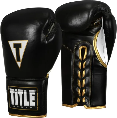 Vista 3 de Título Boxeo Guantes de entrenamiento de encaje de cuero mexicano Quatro