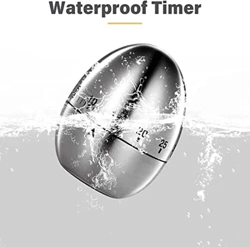 Vista 6 de Temporizadores de huevos de cocina para hervir huevos, temporizador mecánico de cocina con alarma giratoria con 60 minutos de acero inoxidable
