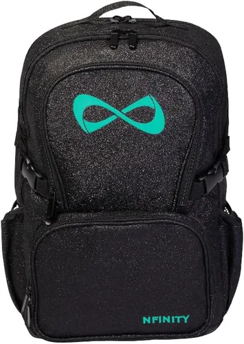 Vista 16 de Nfinity Sparkle Cheer Backpack - Mochila ligera y duradera bolsa de Negro Sparkle/Logo de oro