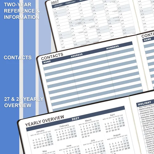 Vista 5 de Agenda semanal y planificador 2026 - Planificador diario por hora 2026 con intervalo de 15 minutos, enero 2026 - diciembre 2026, 21.6 x 27.9 cm