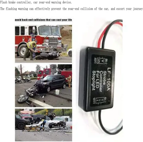 Vista 4 de Controlador de flash controlador estroboscópico módulo intermitente para luz LED de freno de coche (LF-100A)