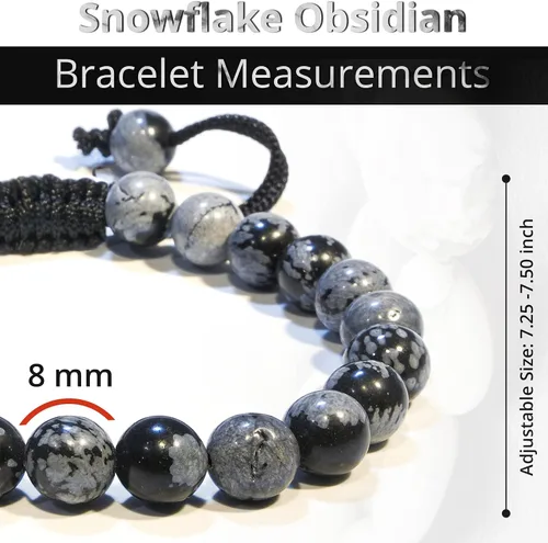 Vista 191 de Adjustable Crystal Bracelet – Gemstone Bead Bracelet with Adjustable Macrame String – Chic Gemstone Bracelet for Men and Women – 8mm Round Healing