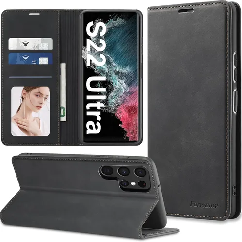 Vista 15 de Funda de piel con tapa para Samsung Galaxy Z Flip 3, con protección de bisagra, delgada y magnética tipo cartera [1 tarjetero], funda protectora a