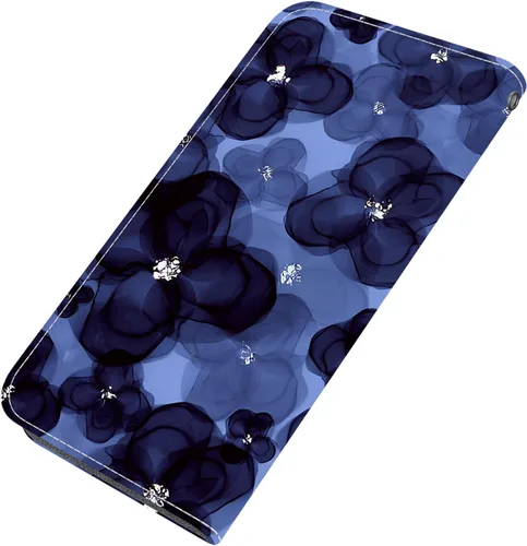 Vista 5 de Funda de cuero con tapa para Motorola Moto E7 Power Case con ranura para tarjeta de cuero con patrón de cristal pintado (SJ-31)