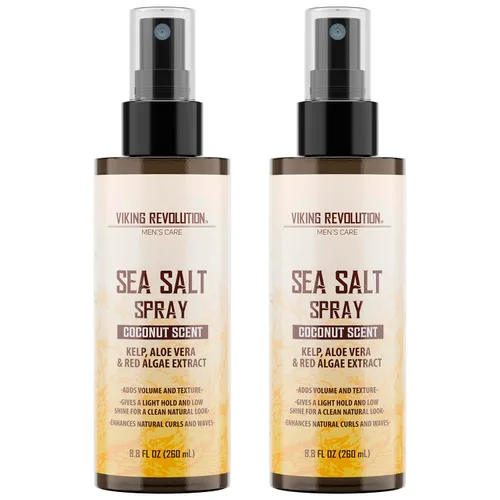 Vista 8 de Viking Revolution Spray de Sal Marina de Coco para Cabello de Hombres – Spray Texturizante para el Cabello con Kelp, Aloe Vera y Extracto de Algas