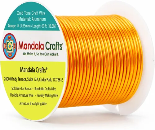 Vista 372 de Mandala Crafts - Alambre de aluminio anodizado de calibre 22 para hacer joyas - 137.2 m de alambre flexible surtido y coloreado - Doble para bonsái