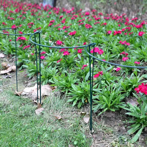 Vista 5 de TCBWFY Paquete de 10 estacas de soporte para plantas de jardín, 10 pulgadas de ancho, 16 de alta resistencia, entrelazadas, semicirculadas
