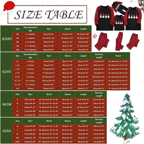 Vista 4 de SPANBILT Pijamas de Navidad para la familia, conjuntos de pijamas con letras y cuadros impresos, linda camiseta de manga larga y parte inferior