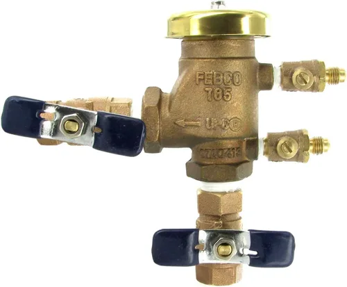 Vista 15 de Febco 765 Bronze Pressure Vacuum Breaker Backflow Preventer 1" Inlet Válvula de retención con resorte, 150 PSI máximo, conexiones NPT, sensor