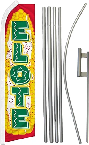 Vista 9 de Elote Asado King Size Swooper - Letrero de bandera