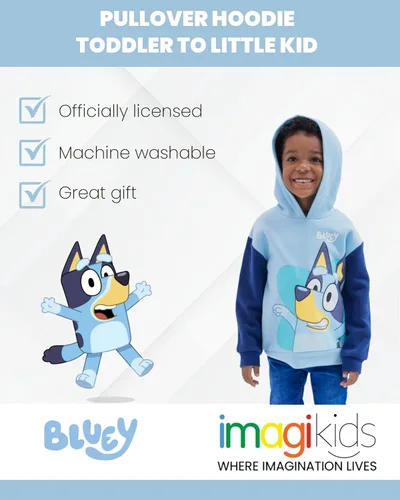 Vista 2 de Bluey Sudadera con capucha de forro polar de bingo para niños pequeños